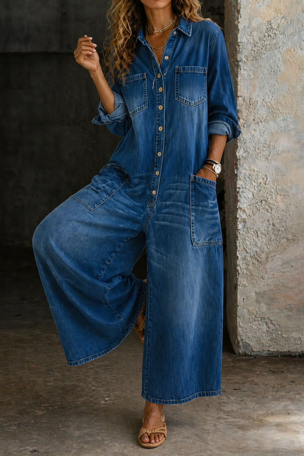 Vivienne casual denim-jumpsuit – vy 6