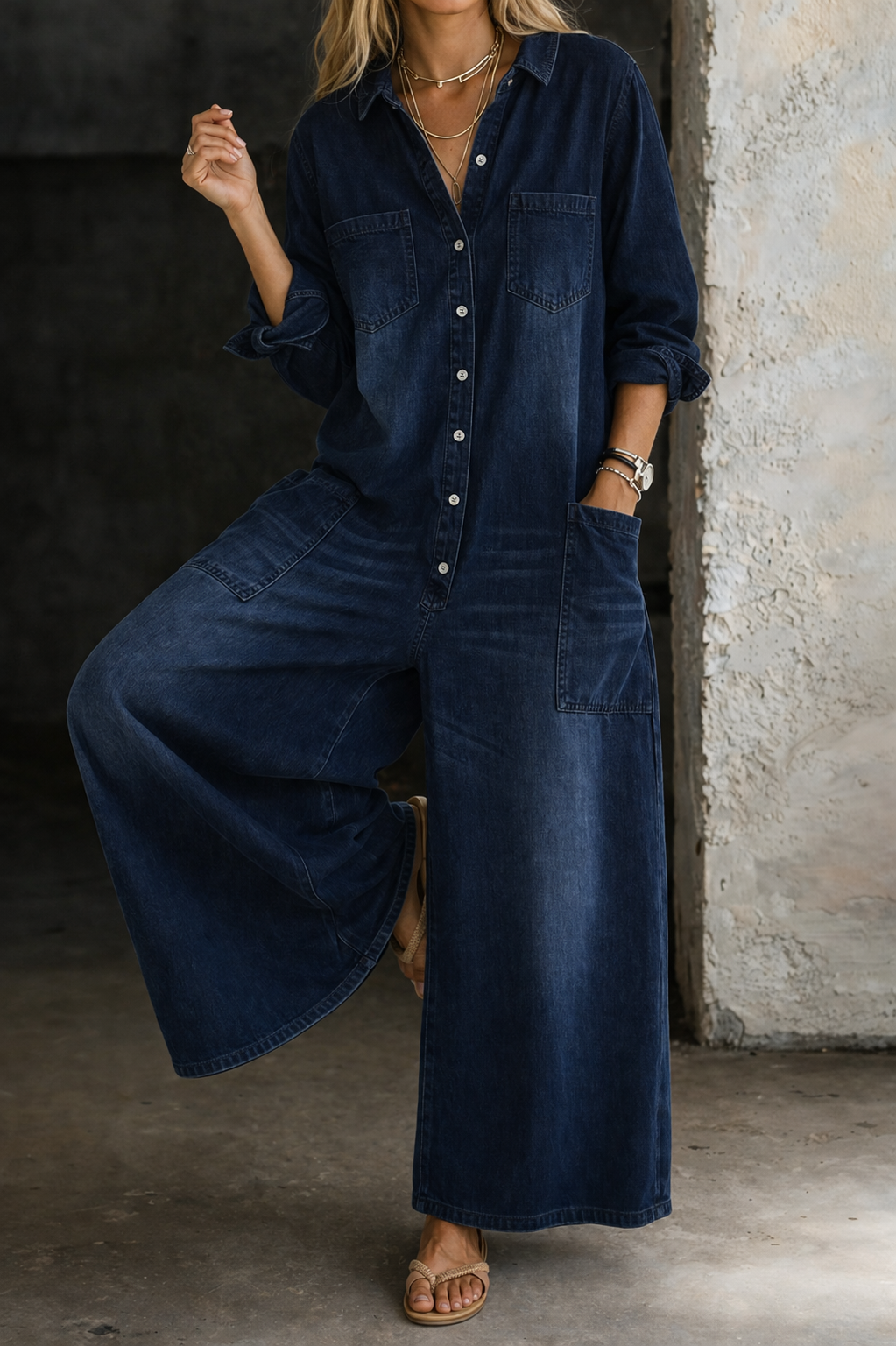 Vivienne casual denim-jumpsuit – vy 30