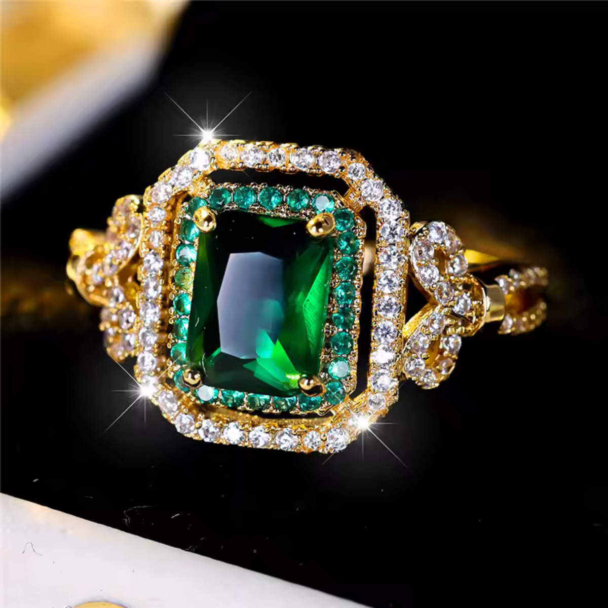 Emerald-Look Ring – Ansicht 2