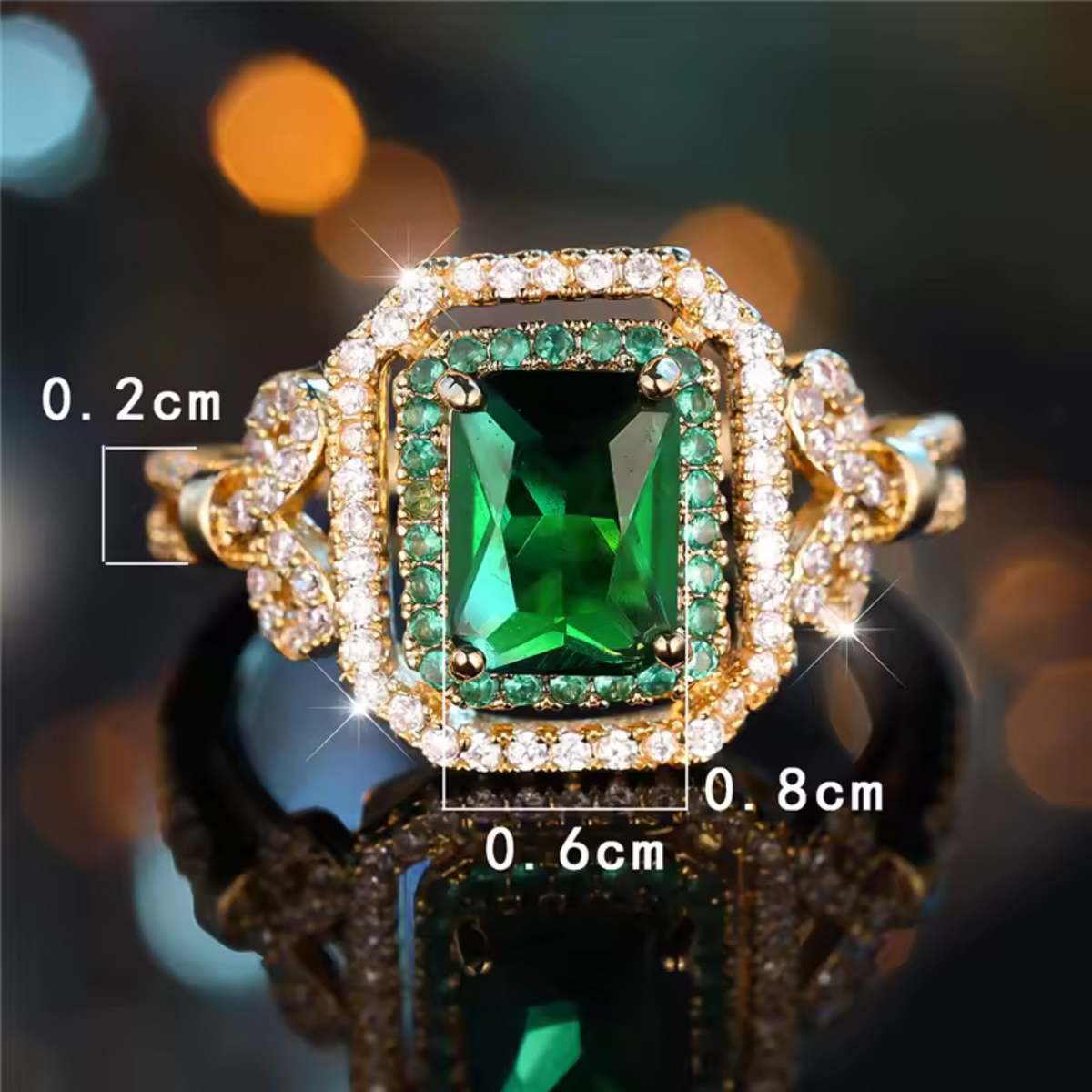 Emerald-Look Ring – Ansicht 6