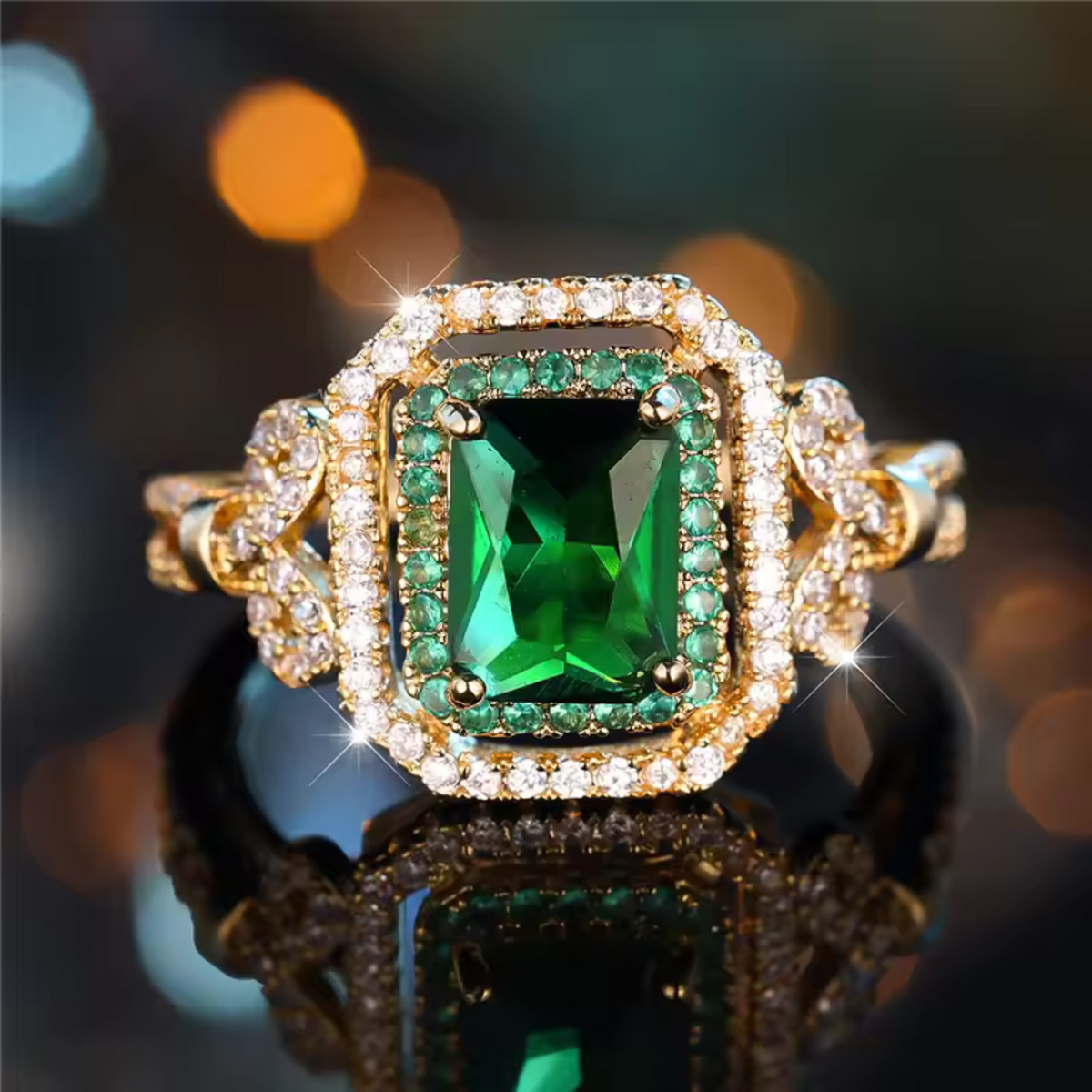 Emerald-Look Ring – Ansicht 7