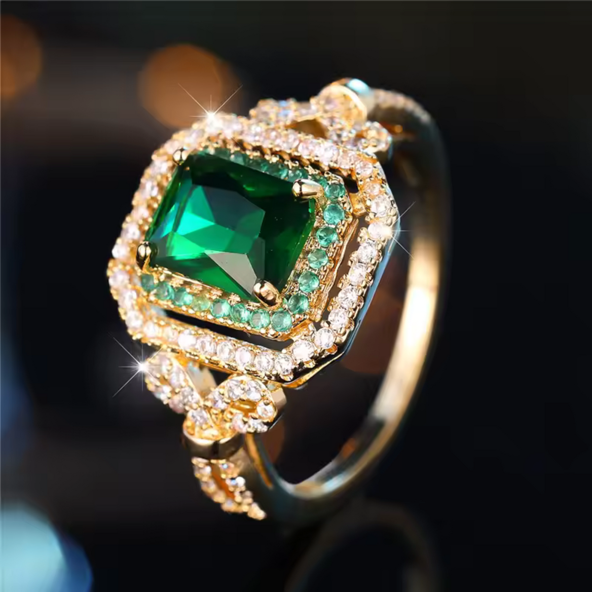 Emerald-Look Ring – Ansicht 4