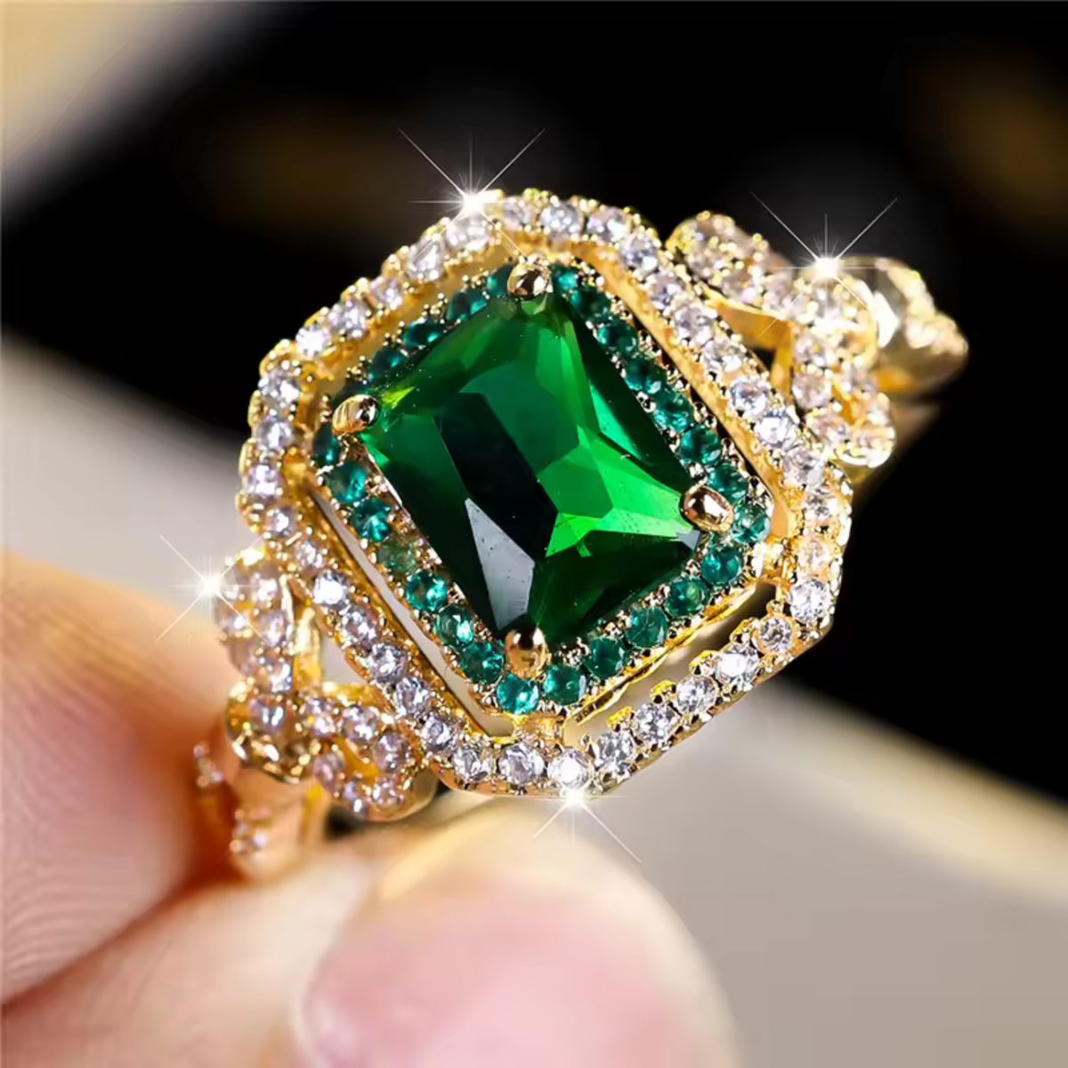 Emerald-Look Ring – Ansicht 3