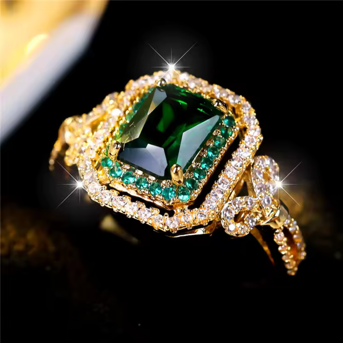 Emerald-Look Ring – Ansicht 5