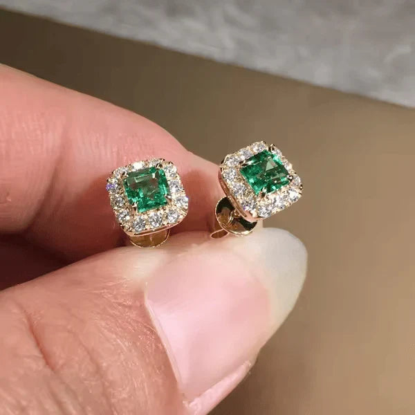 Emerald-Look Ohrringe – Ansicht 3