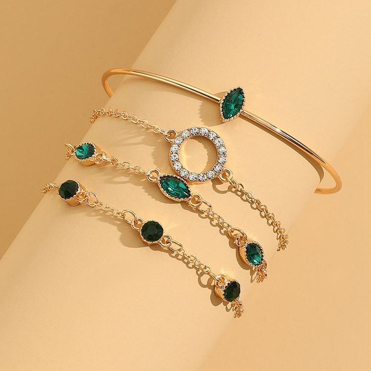 Emerald-Look Schmuckset – Ansicht 3