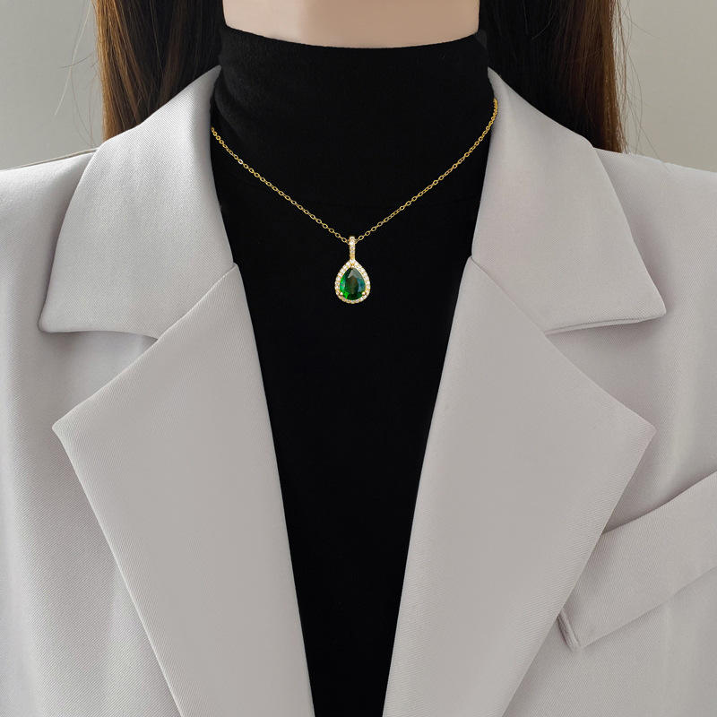 Emerald-Look Schmuckset – Ansicht 5