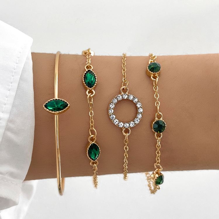 Emerald-Look Schmuckset – Ansicht 4