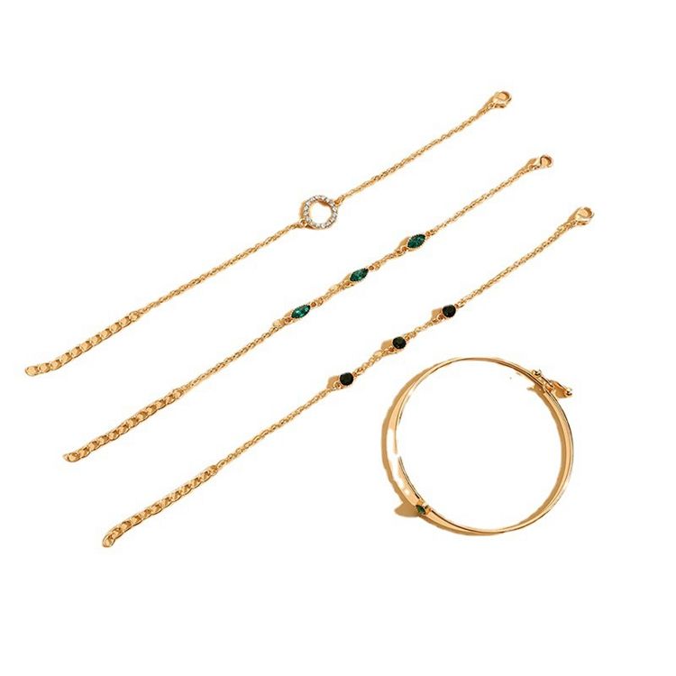 Emerald-Look Schmuckset – Ansicht 6