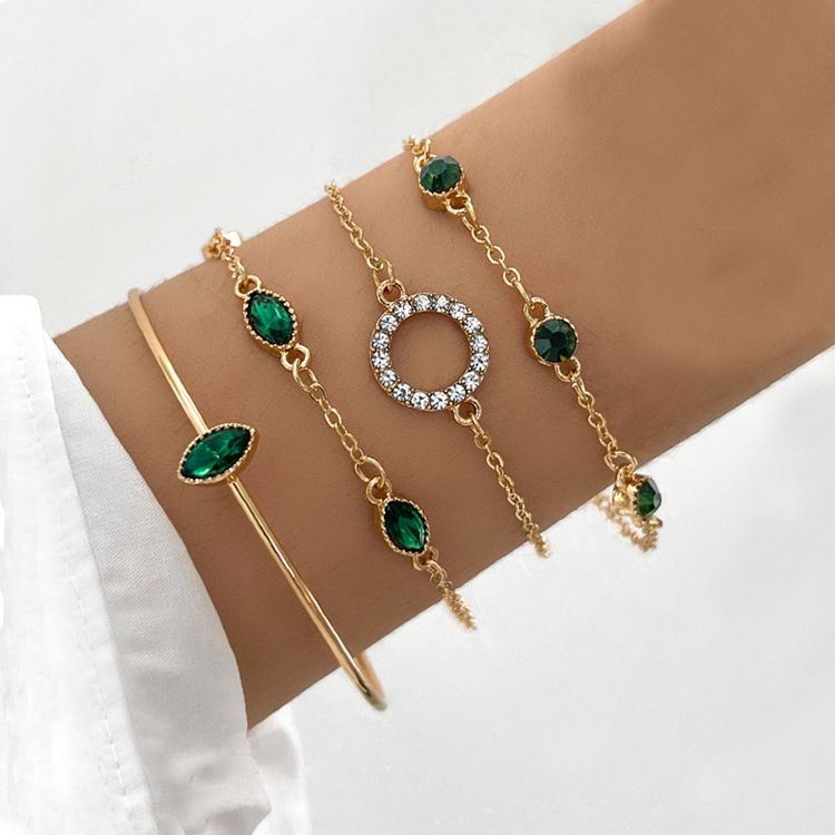 Emerald-Look Schmuckset – Ansicht 2