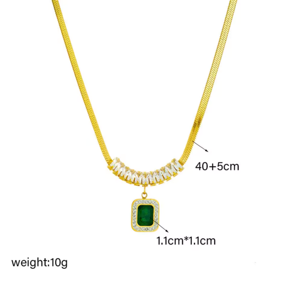 Emerald-Look Schmuckset – Ansicht 5