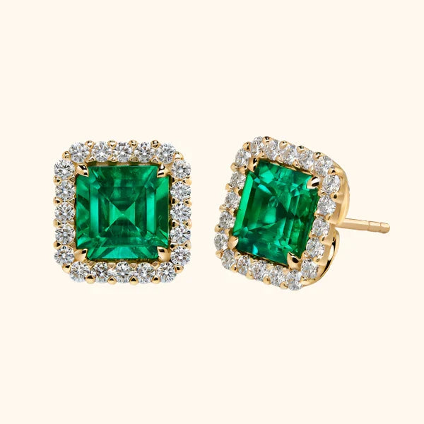 Emerald-Look Ohrringe – Ansicht 2