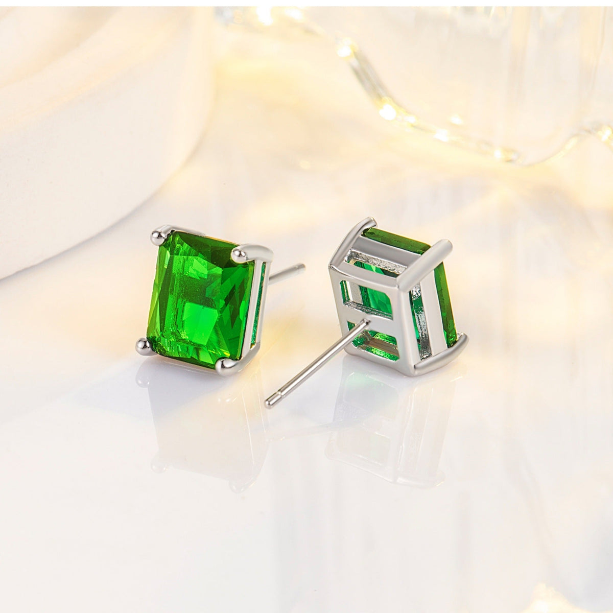 Emerald-Look Ohrringe – Ansicht 4
