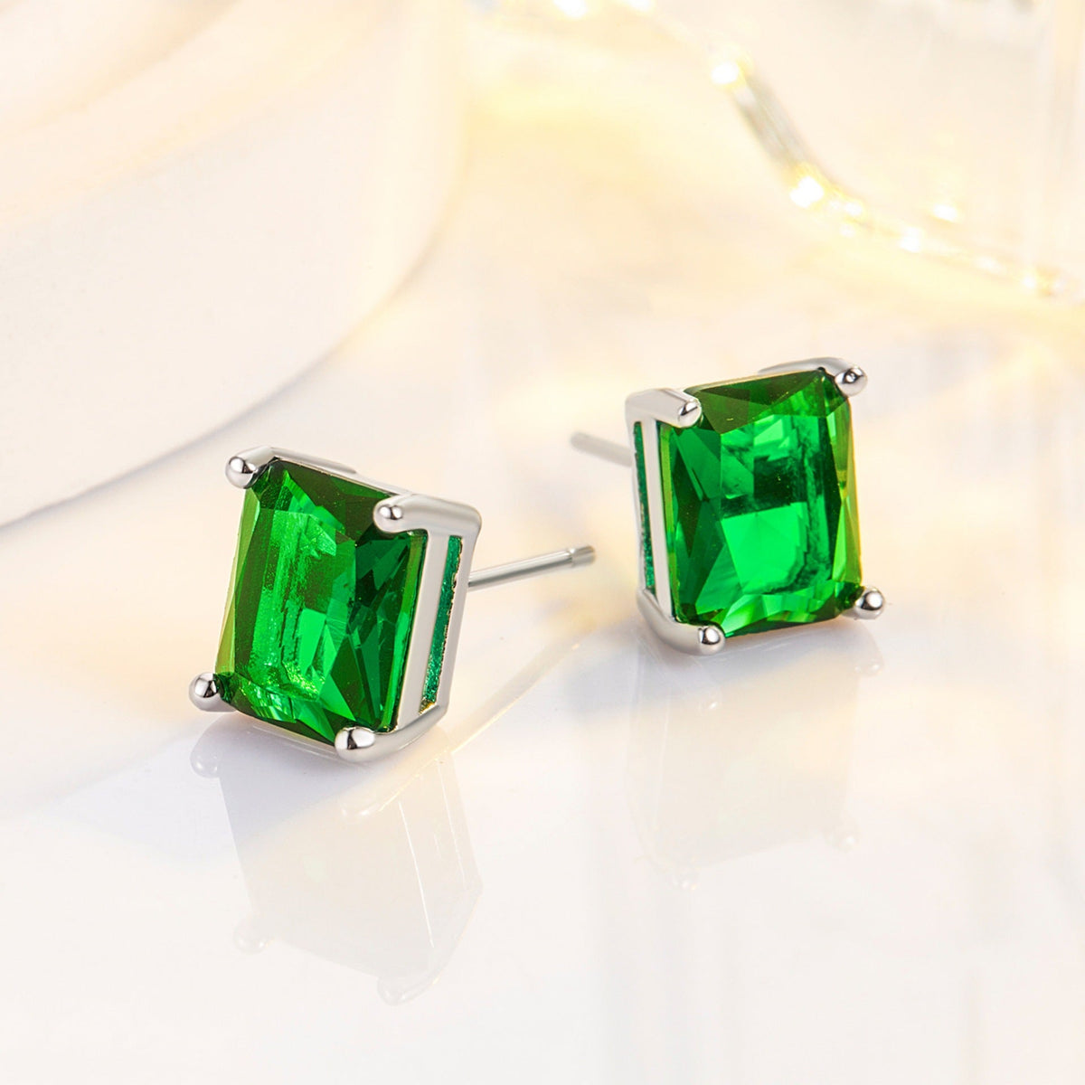 Emerald-Look Ohrringe – Ansicht 2