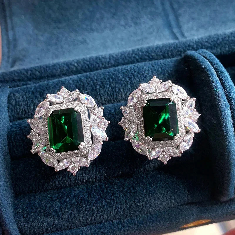 Emerald-Look Ohrringe – Ansicht 2
