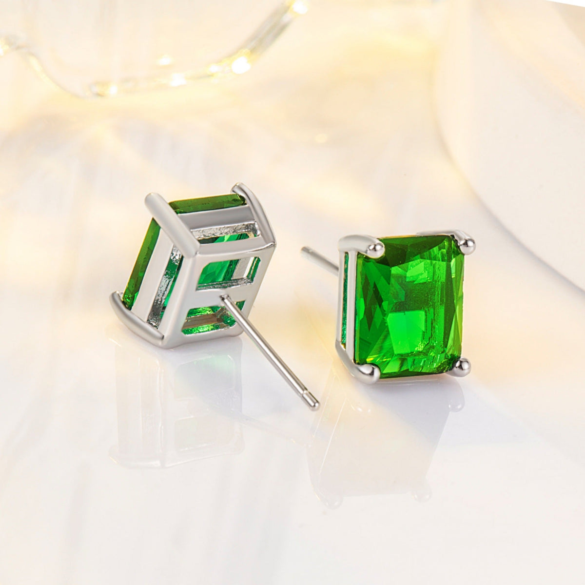 Emerald-Look Ohrringe – Ansicht 3