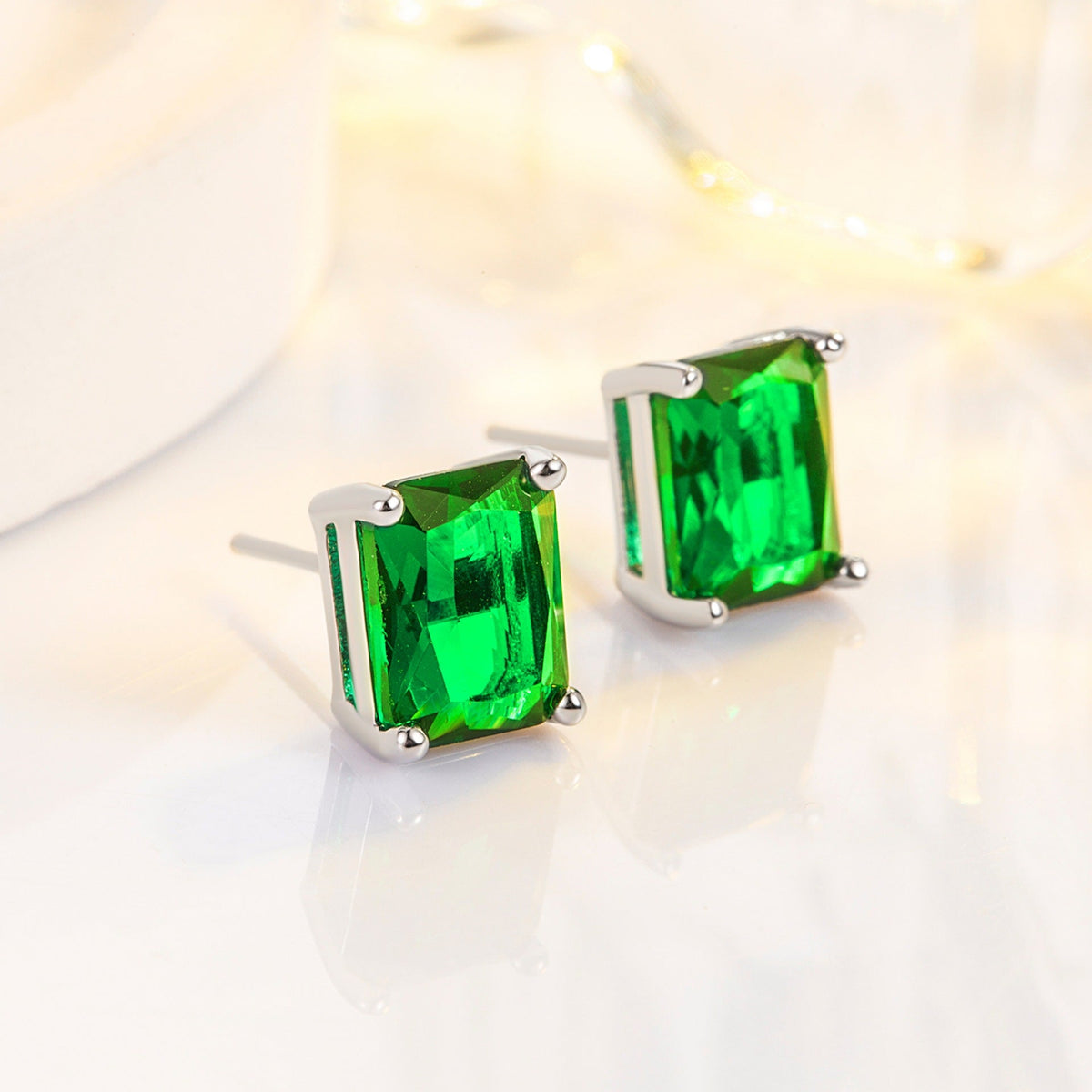 Emerald-Look Ohrringe – Ansicht 5