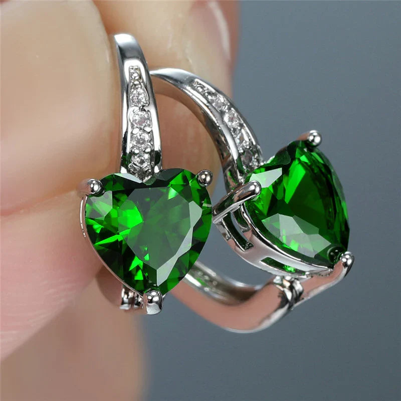 Emerald-Look Ohrringe – Ansicht 3