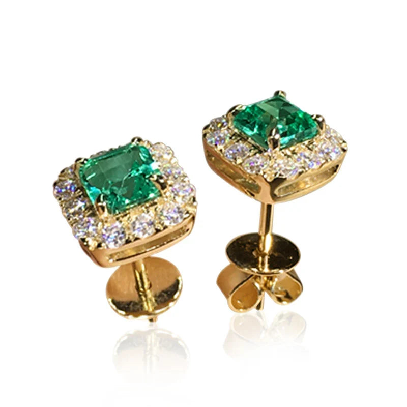 Emerald-Look Ohrringe – Ansicht 4