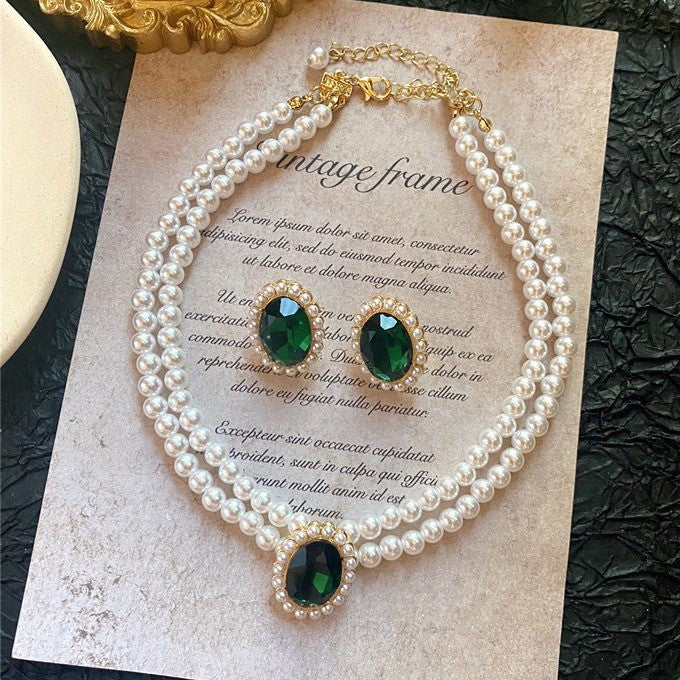 Emerald-Look Schmuckset – Ansicht 2
