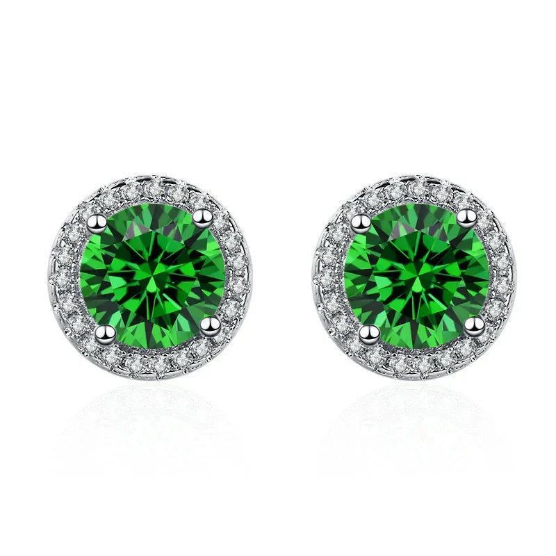 Emerald-Look Ohrringe – Ansicht 3