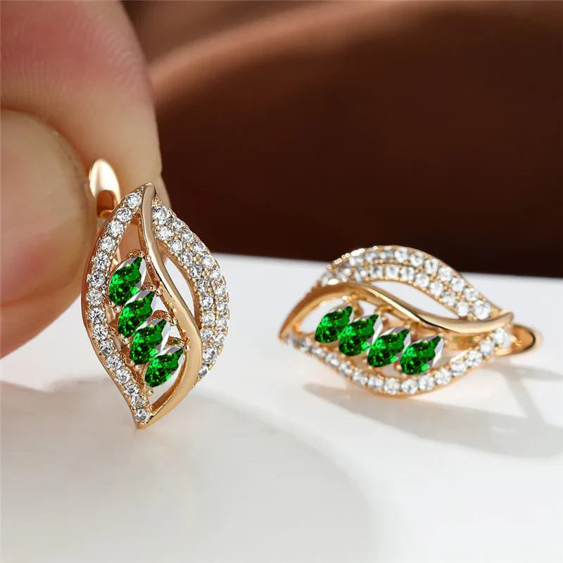 Emerald-Look Ohrringe – Ansicht 3