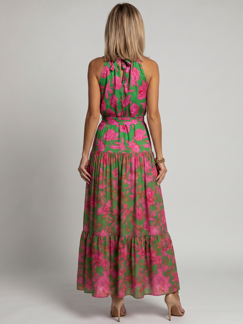 Rowen | Midikleid mit drapiertem Neckholder-Ausschnitt