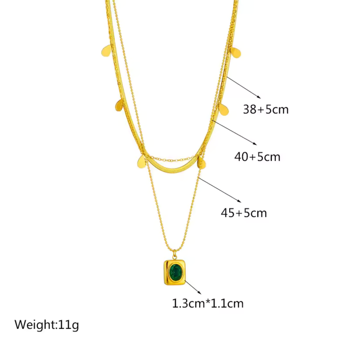 Emerald-Look Schmuckset – Ansicht 6