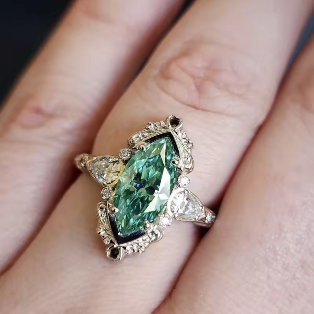 Emerald-Look Ring – Ansicht 3