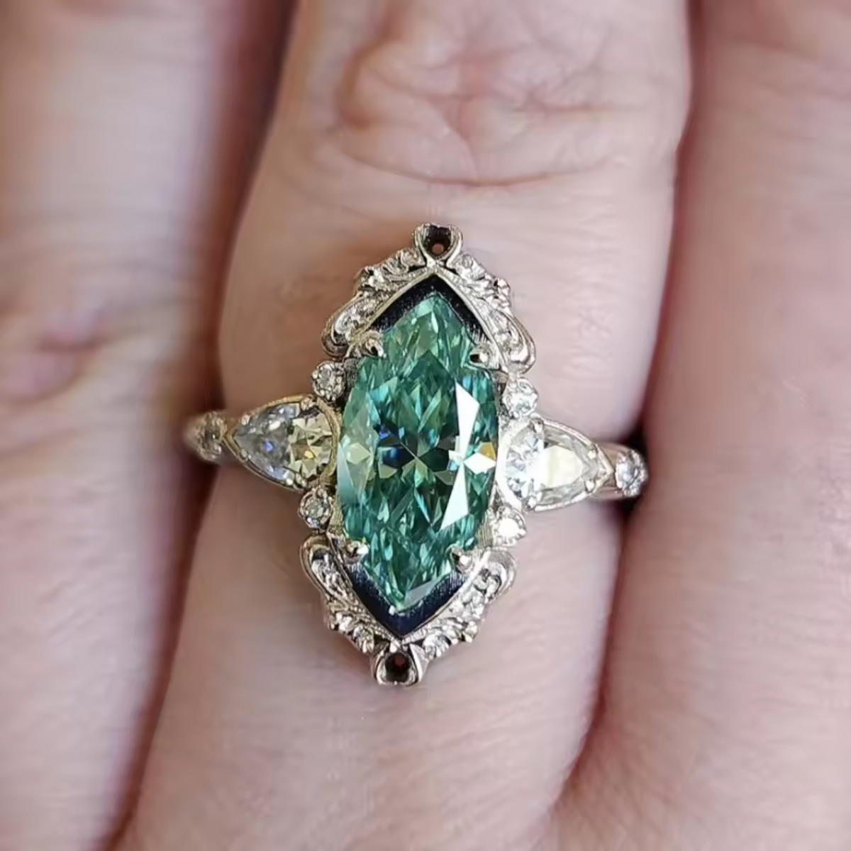 Emerald-Look Ring – Ansicht 6