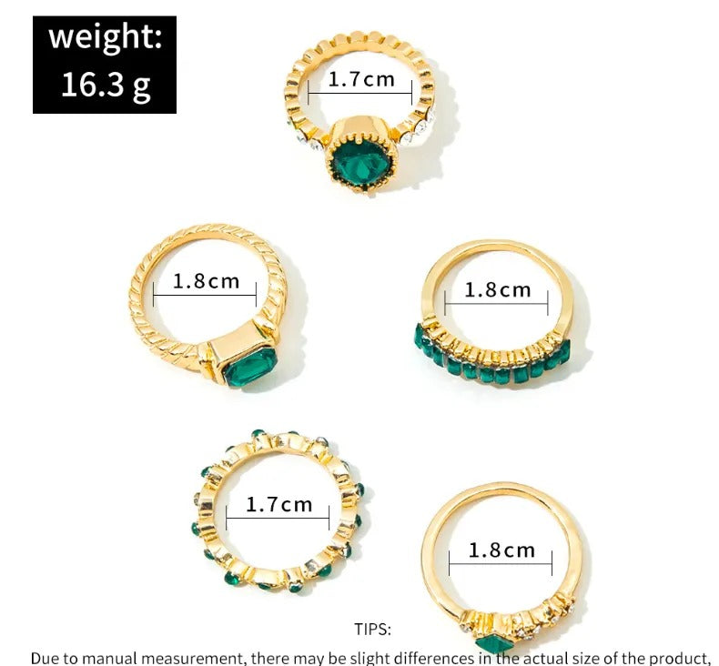 Emerald-Look Schmuckset – Ansicht 5