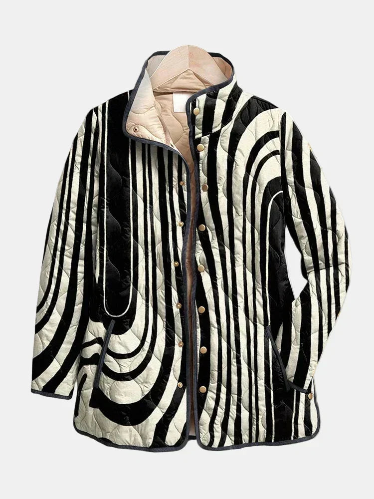 Soraya Abstrakt-Geometrische Steppjacke – Ansicht 7