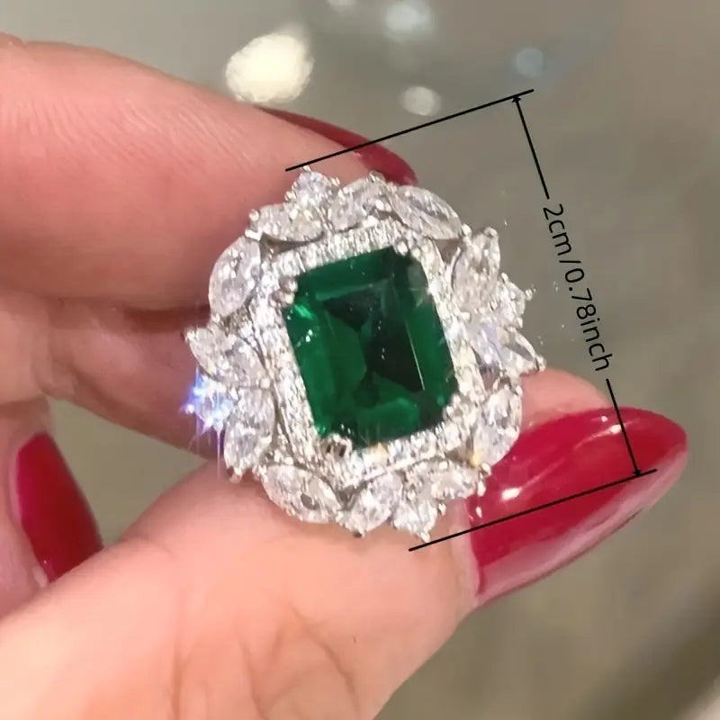 Emerald-Look Ohrringe – Ansicht 3