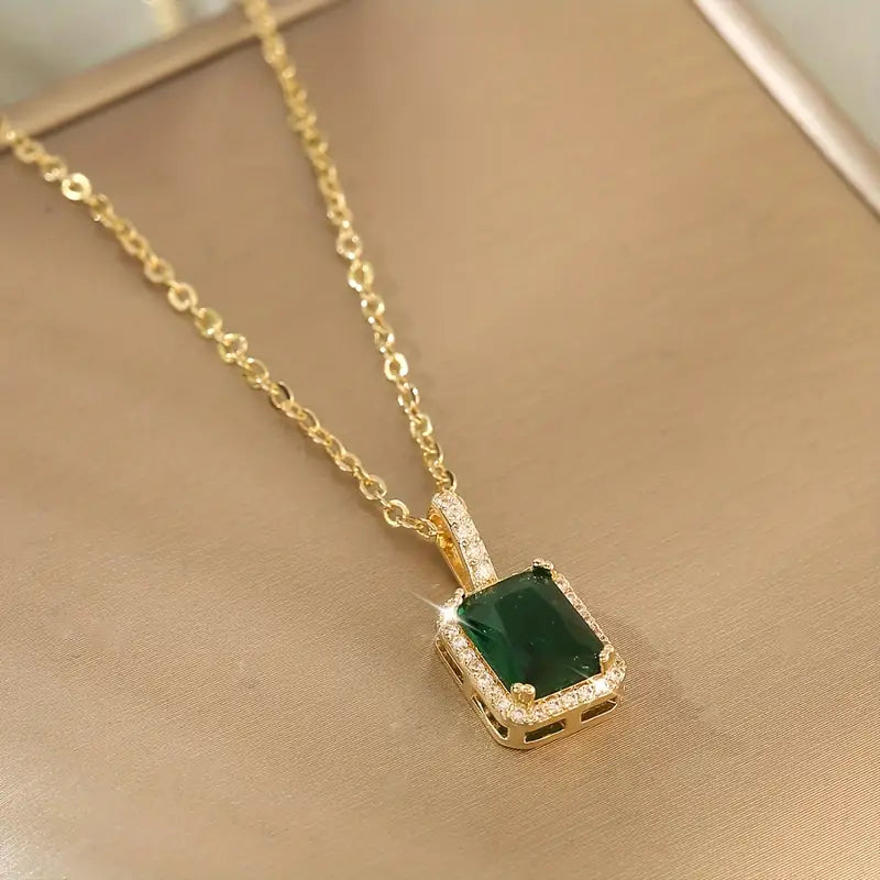 Emerald-Look Halskette – Ansicht 2