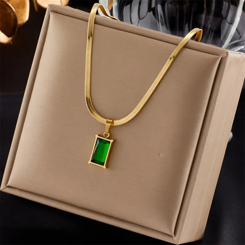 Emerald-Look Schmuckset – Ansicht 4
