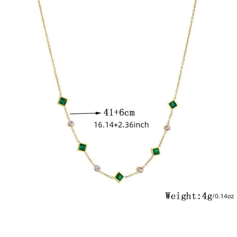 Emerald-Look Halskette – Ansicht 5