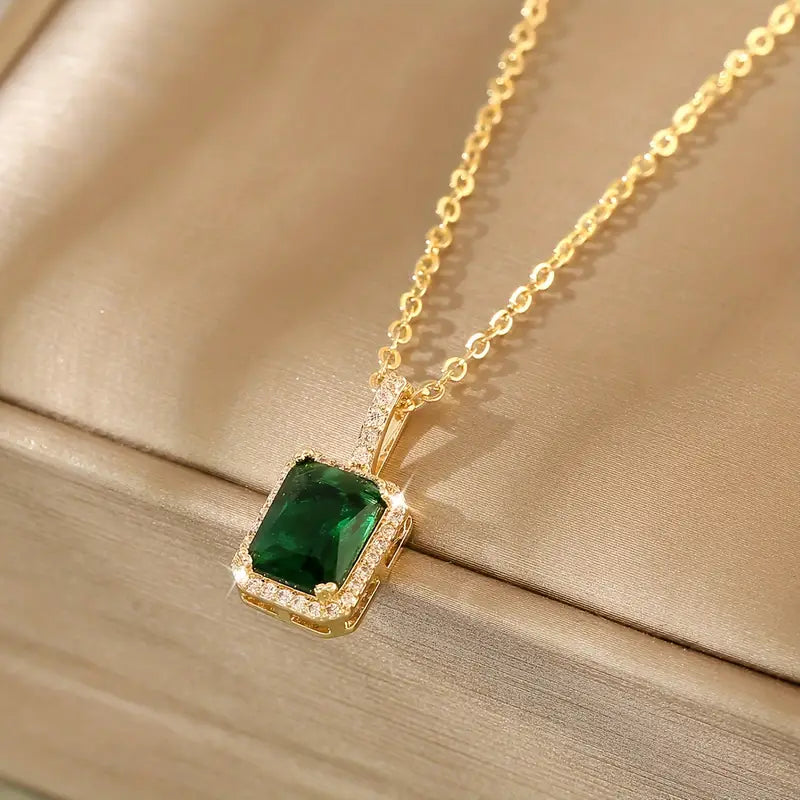 Emerald-Look Halskette – Ansicht 3