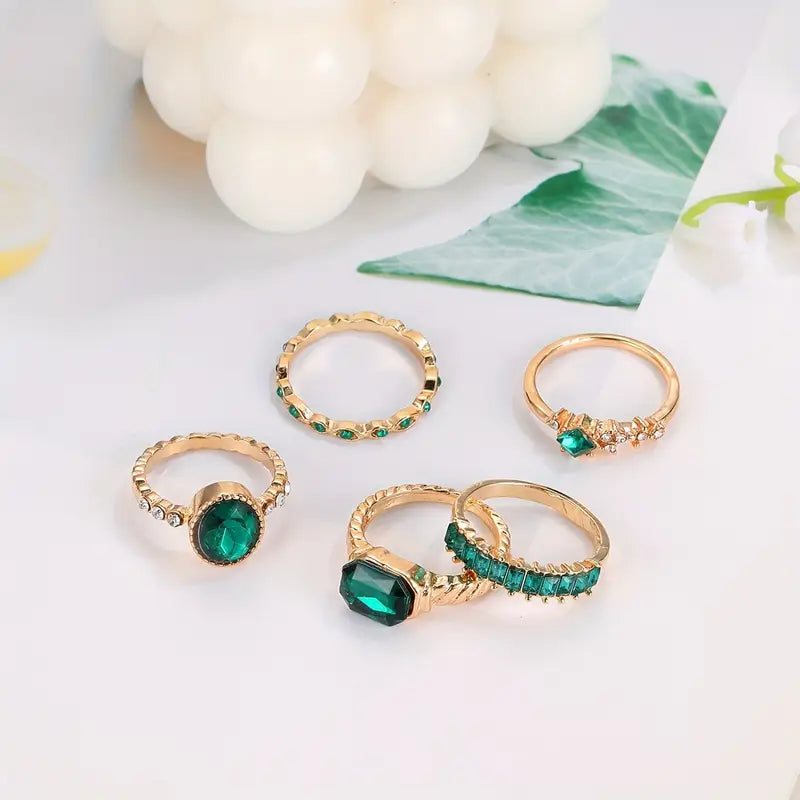 Emerald-Look Schmuckset – Ansicht 3