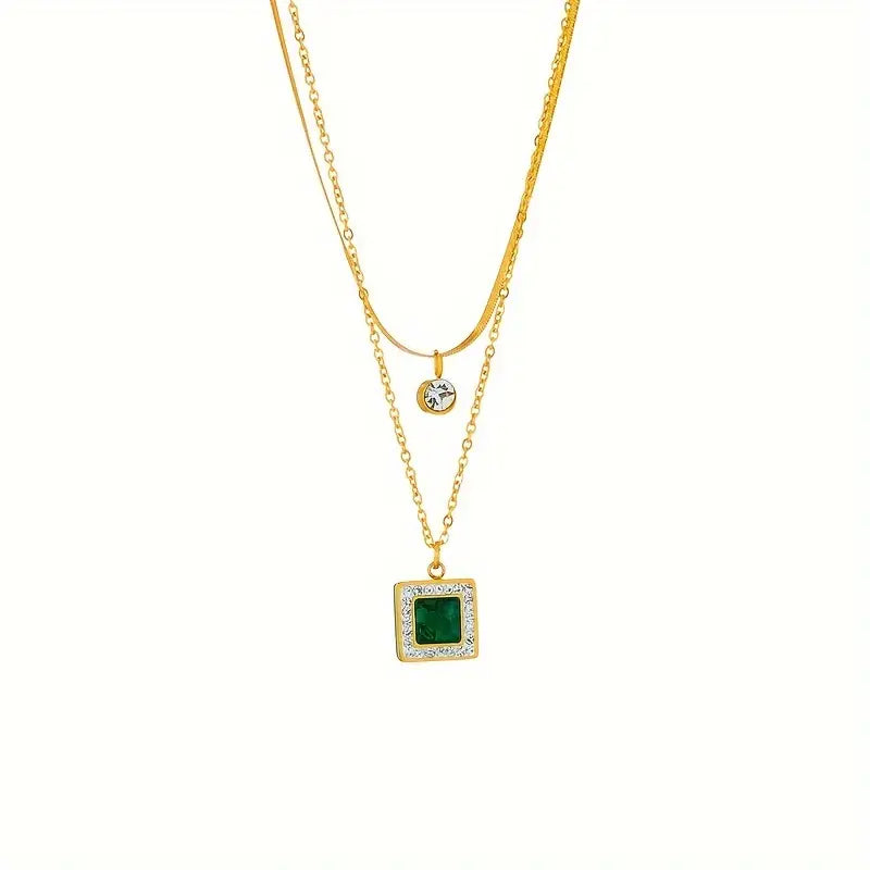 Emerald-Look Halskette – Ansicht 5
