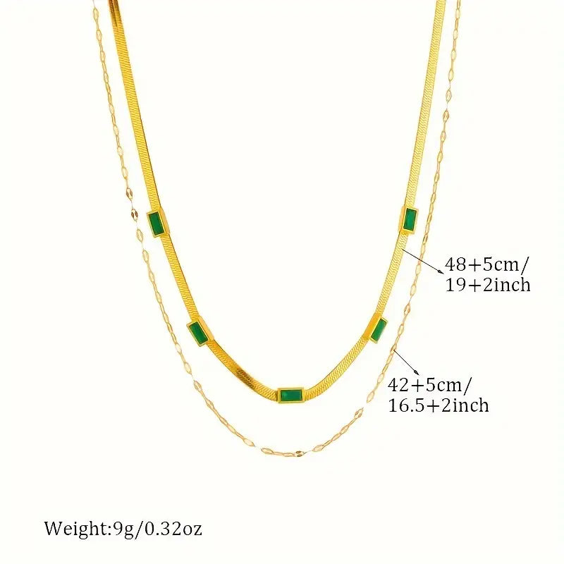 Emerald-Look Halskette – Ansicht 7