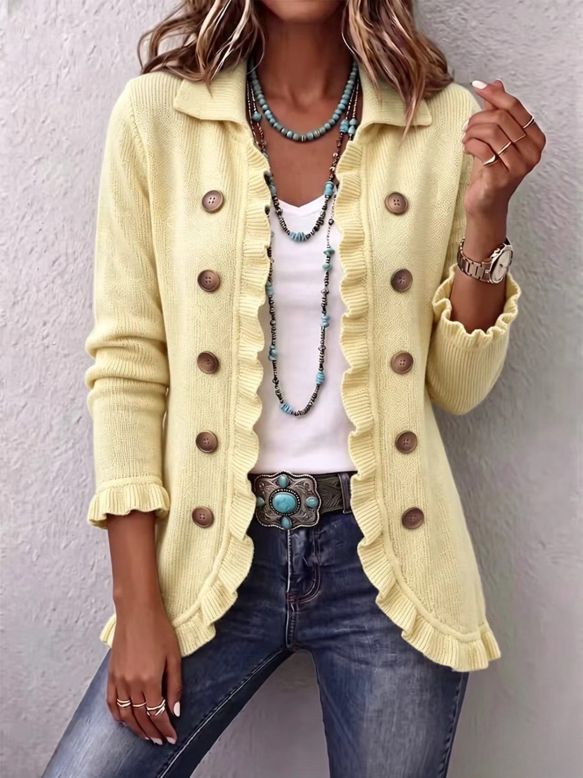 Orsola Cord-Jacke Creme