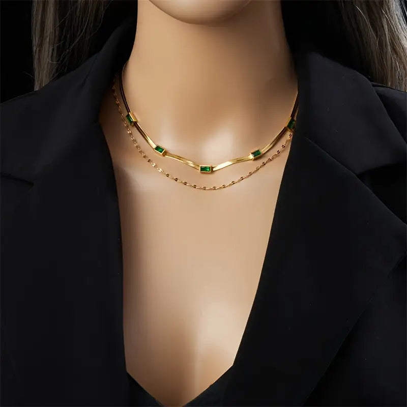 Emerald-Look Halskette – Ansicht 5