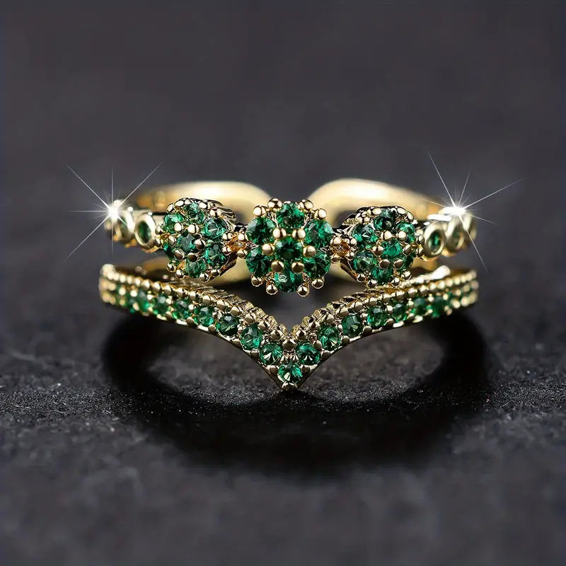 Emerald-Look Ring – Ansicht 2