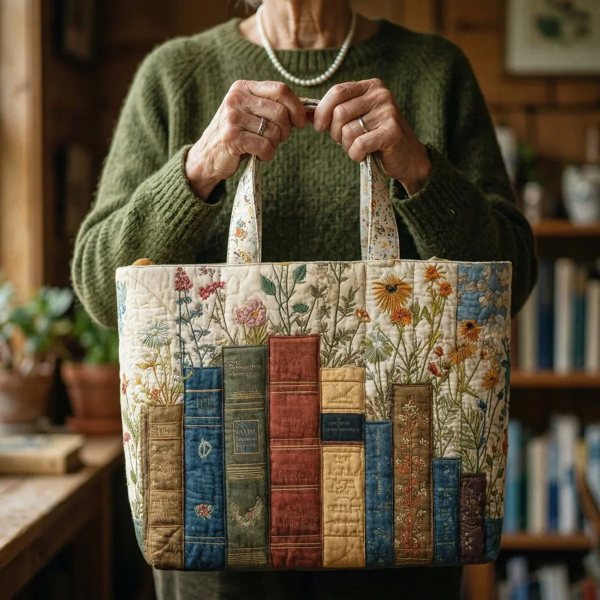 Shopper Bücher und Blumen – Ansicht 2