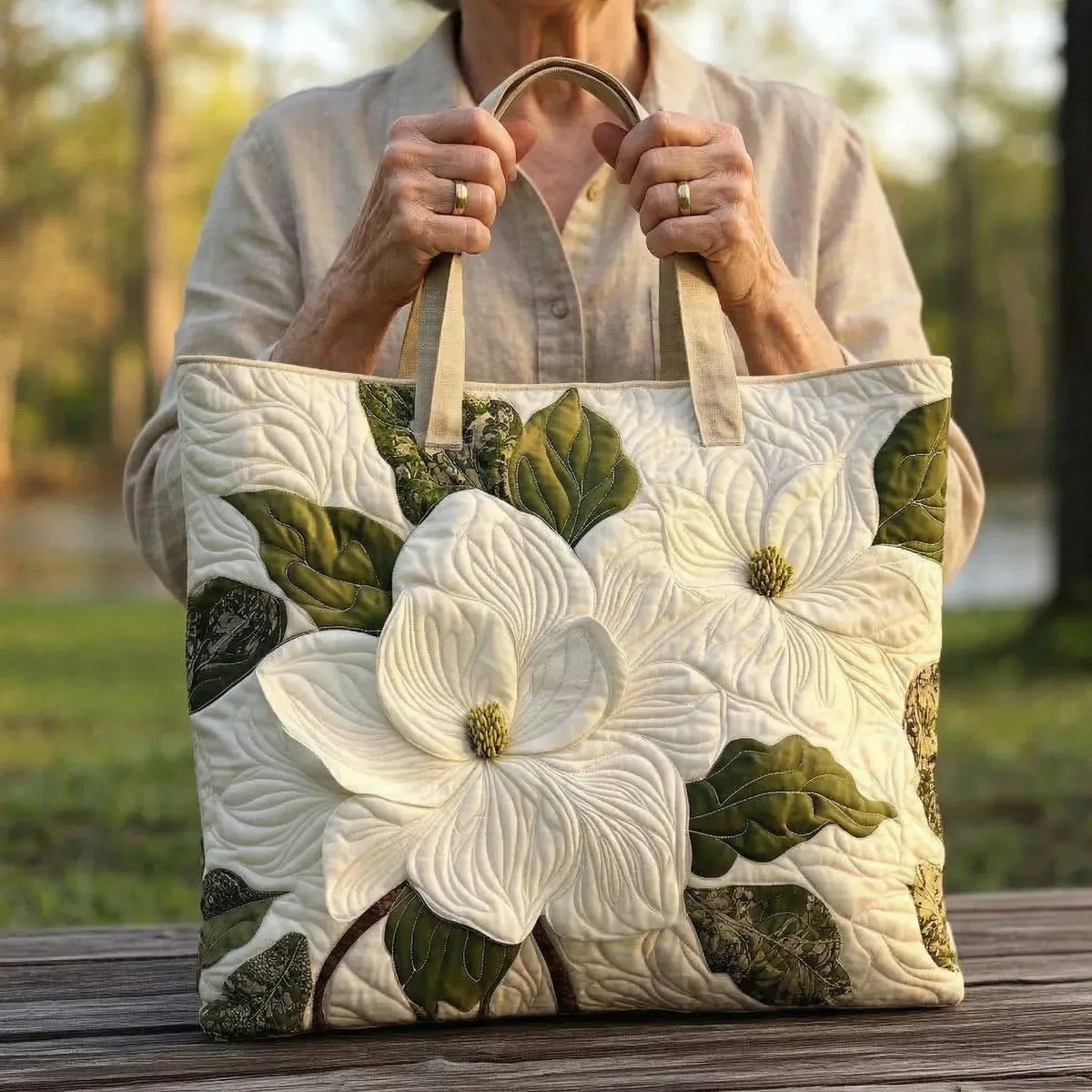 Shopper Elegante weiße Lilien – Ansicht 2