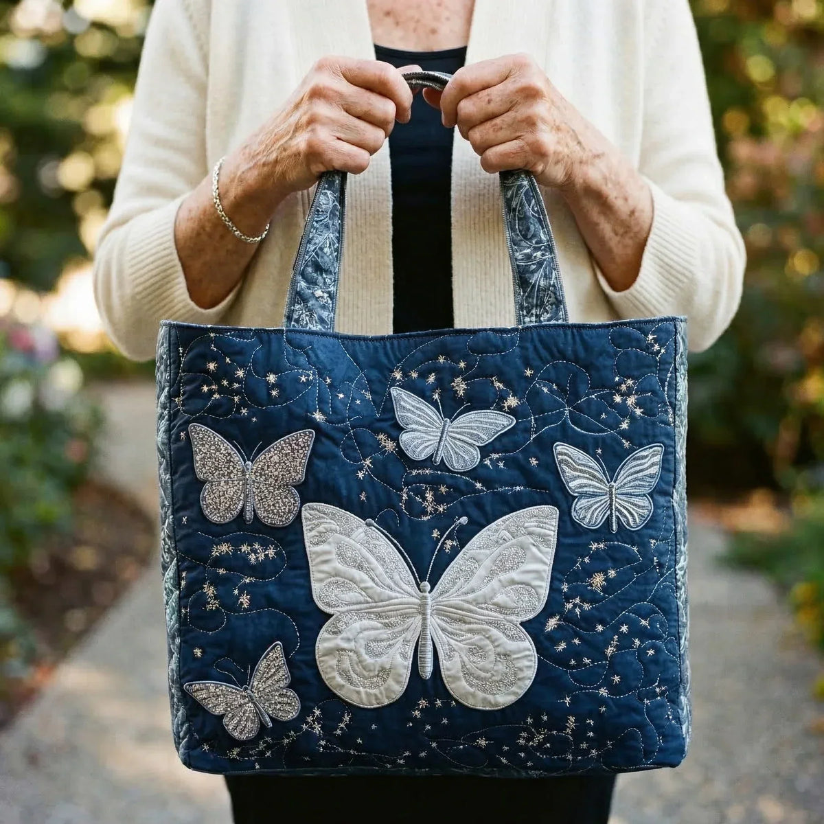 Shopper Silberner Schmetterling – Ansicht 2