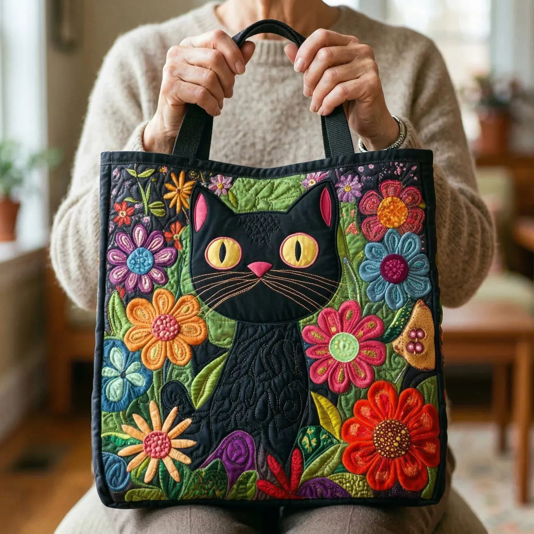 Shopper Verzauberte schwarze Katze – Ansicht 2