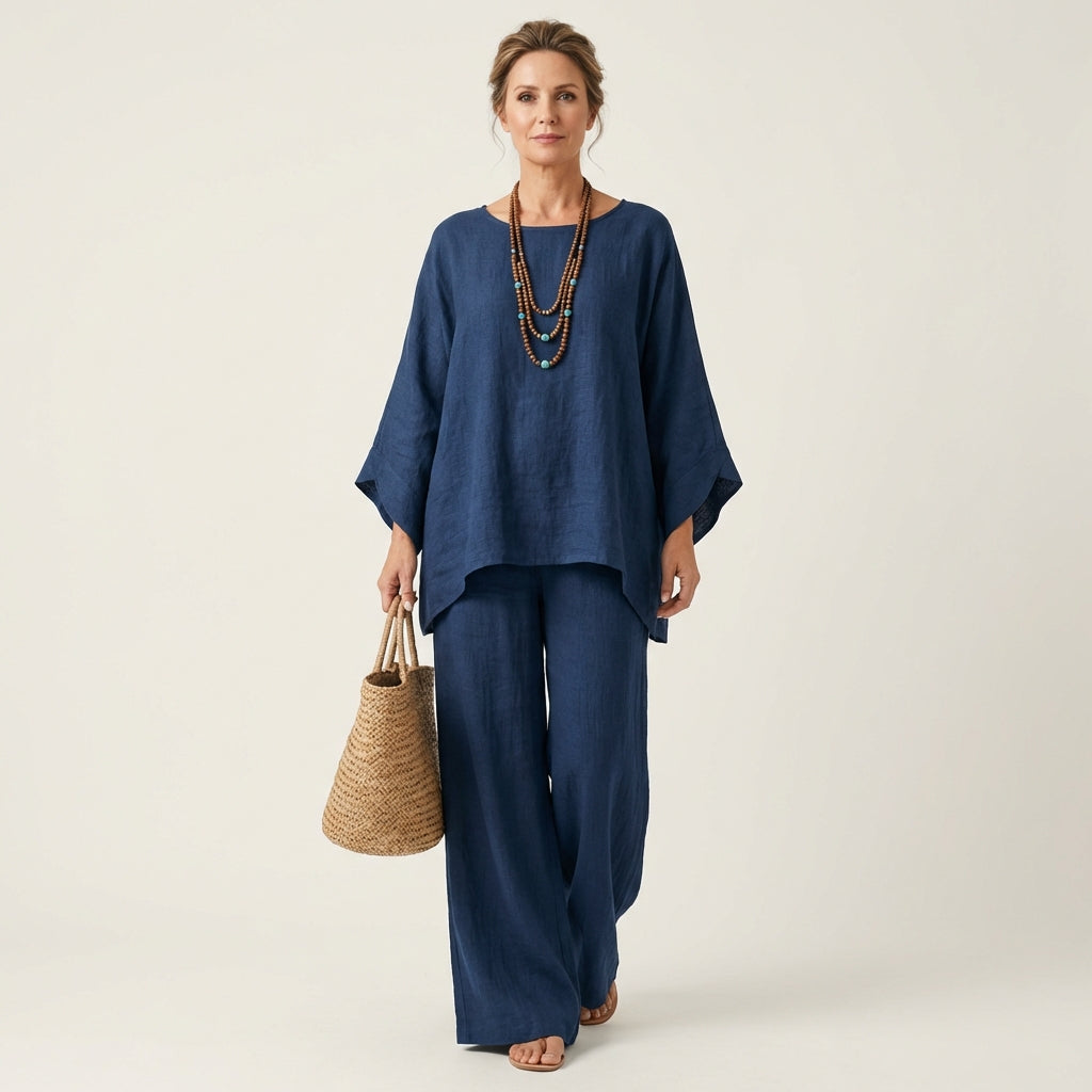 Majolie boho-set i linneblandning – vy 29