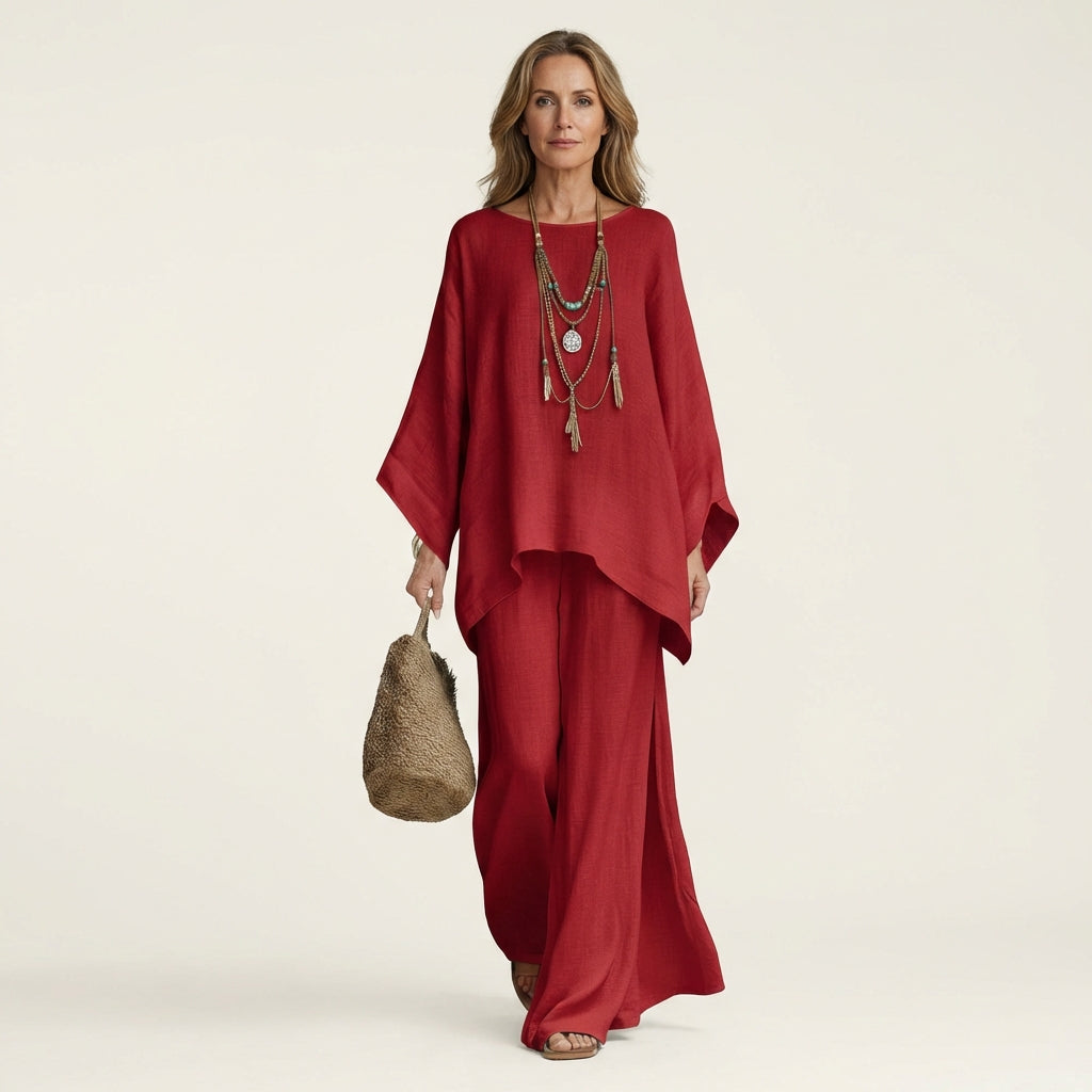 Majolie boho-set i linneblandning – vy 23
