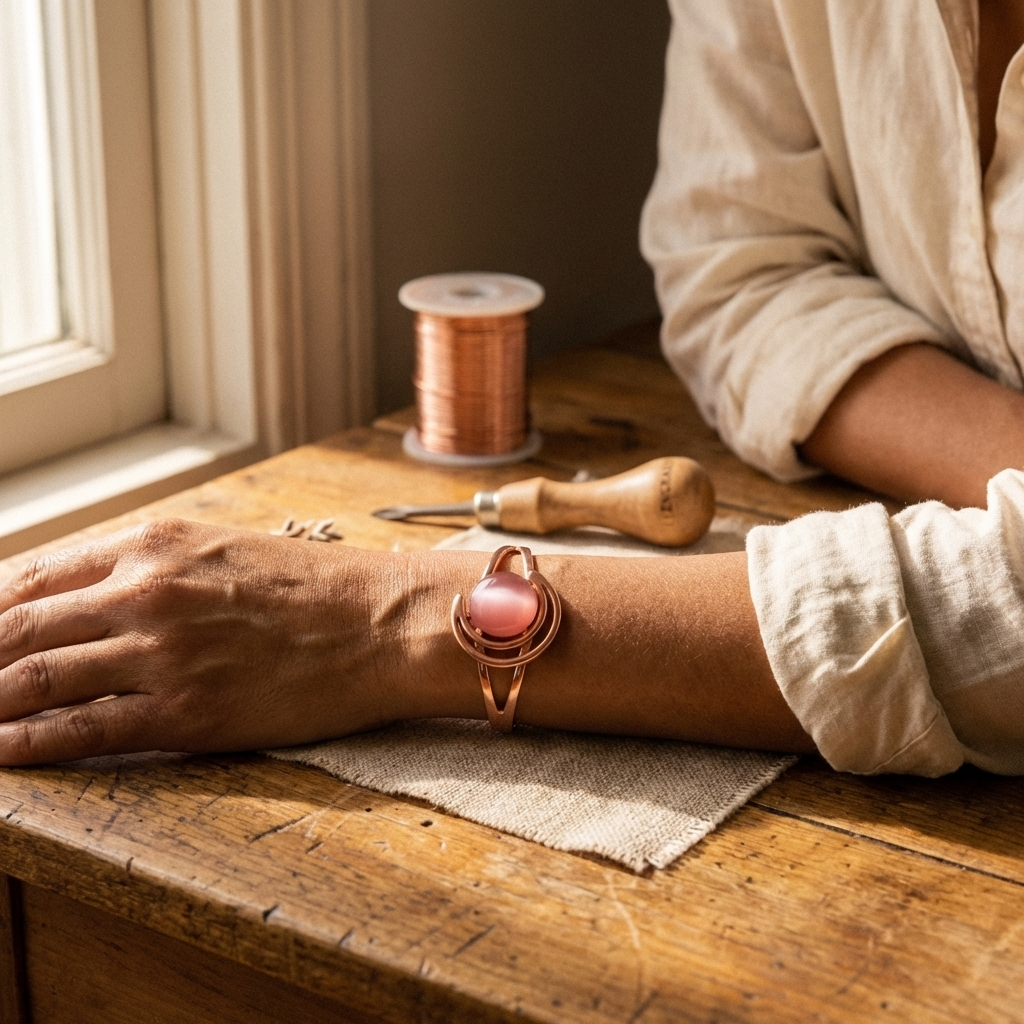 Sphere Pink Kupfer-Armband – Ansicht 2